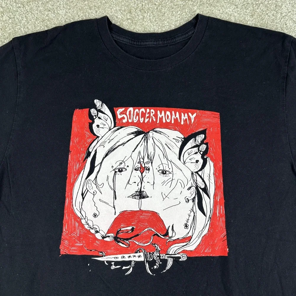 Soccer Mommy Band T-Shirt Small Black Cotton Graphic Tee Indie Rock Merch Emo